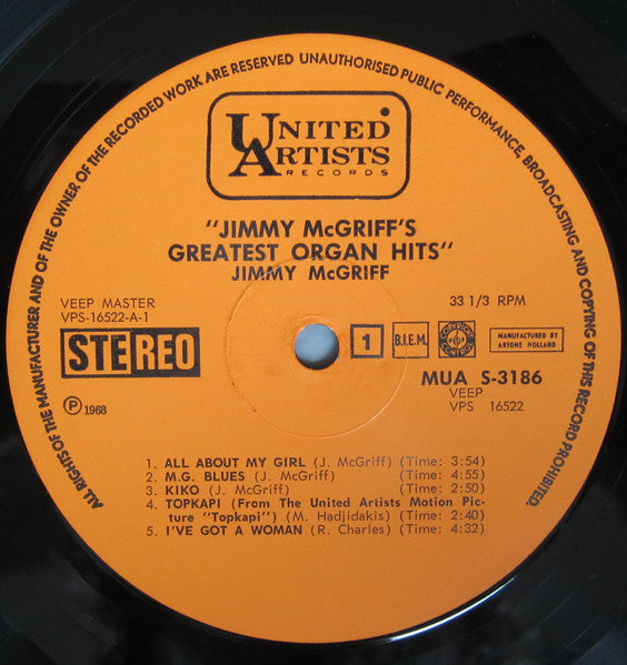 Jimmy McGriff : Jimmy McGriff's Greatest Organ Hits (LP, Comp)
