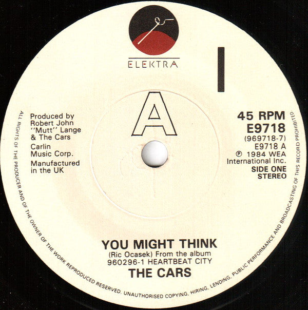The Cars : You Might Think (7", Single)