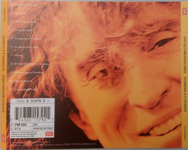 Angelo Branduardi : Domenica E Lunedì (CD, Album)