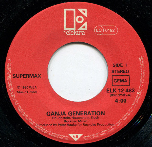 Supermax : Ganja Generation / In The Middle Of The Night (7", Single)