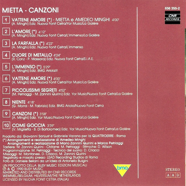 Mietta : Canzoni (CD, Album)