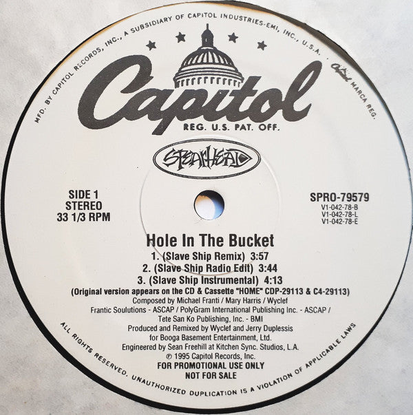 Spearhead : Hole In The Bucket (Slave Ship Remix) (12", Promo)