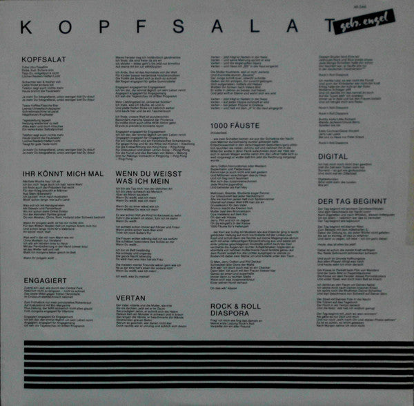Gebrüder Engel : Kopfsalat (LP, Album)