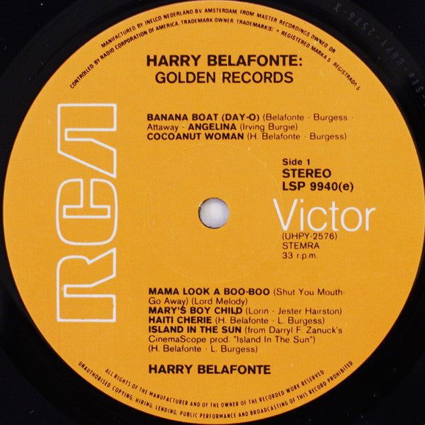 Harry Belafonte : Golden Records (LP, Comp)