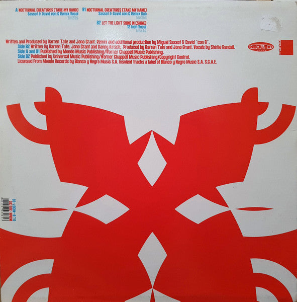 Darren Tate Vs Jono Grant : Nocturnal Creatures [Take My Hand] / Let The Light Shine In [Shine] - Part 2 (12")