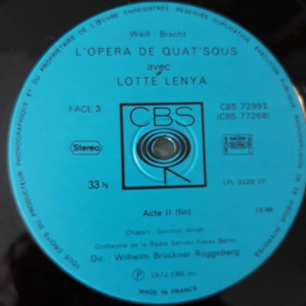 Kurt Weill, Bertolt Brecht - Lotte Lenya : Die Dreigroschenoper = The Threepenny Opera = L'opéra De Quat'sous (2xLP + Box, RE)