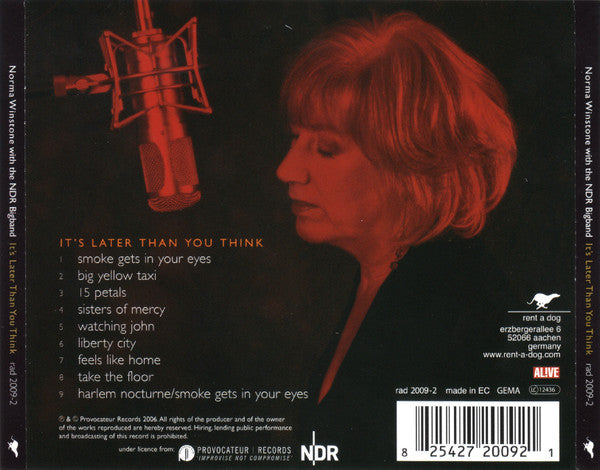 Norma Winstone With The NDR Big Band : It's Later Than You Think (CD, Album)