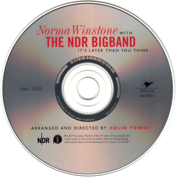 Norma Winstone With The NDR Big Band : It's Later Than You Think (CD, Album)