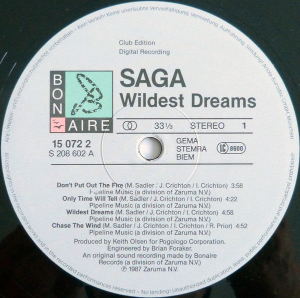 Saga (3) : Wildest Dreams (LP, Album, Club)
