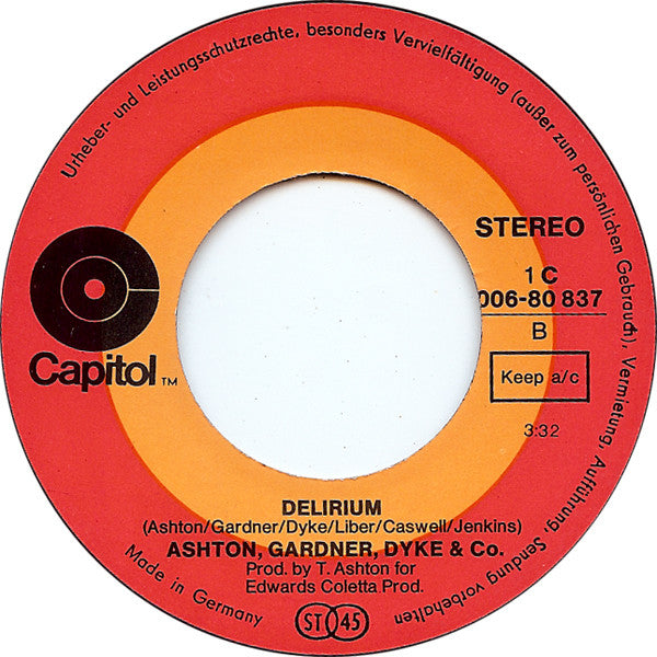 Ashton, Gardner & Dyke : Can You Get It / Delirium (7", Single)