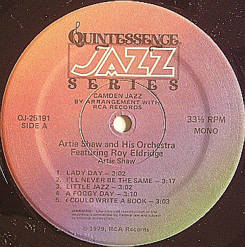 Artie Shaw And His Orchestra : Featuring Roy Eldridge (LP, Comp, Mono, RE)