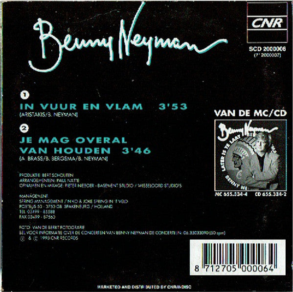 Benny Neyman : In Vuur En Vlam (CD, Single)