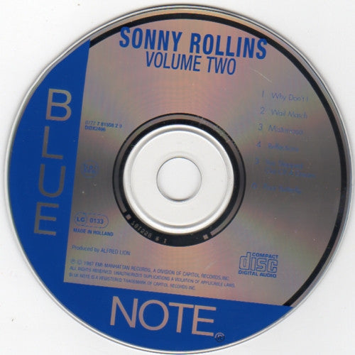Sonny Rollins : Vol. 2 (CD, Album, Mono, RE)