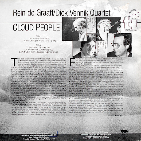 Rein De Graaff / Dick Vennik Quartet : Cloud People (LP, Album)