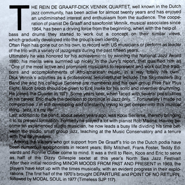 Rein De Graaff / Dick Vennik Quartet : Cloud People (LP, Album)