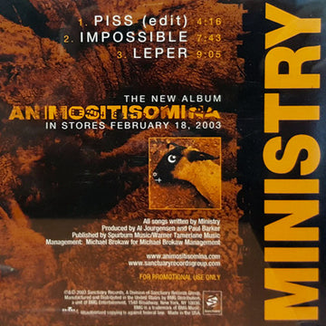 Ministry : Piss (CD, Promo, Smplr)