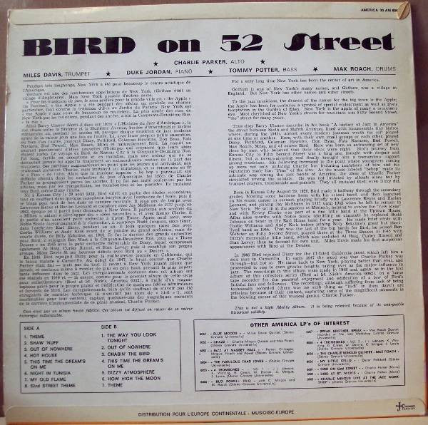Charlie Parker : Bird On 52nd Street (LP, Album, Mono, RE)