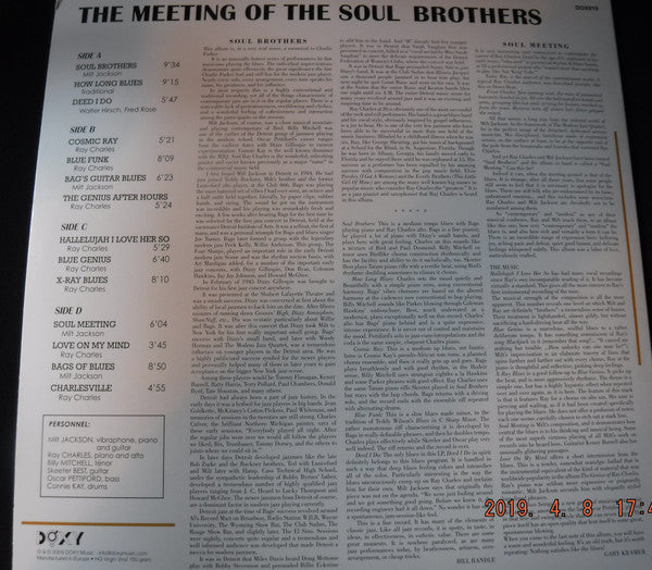 Milt Jackson & Ray Charles : The Meeting Of The Soul Brothers (2xLP, Comp, RE)