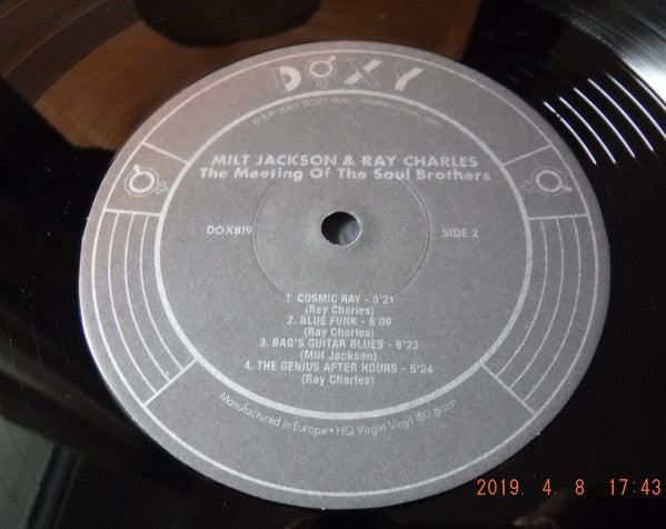 Milt Jackson & Ray Charles : The Meeting Of The Soul Brothers (2xLP, Comp, RE)