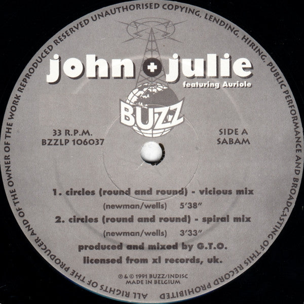 John + Julie Featuring Auriole : Circles (Round And Round) (12")