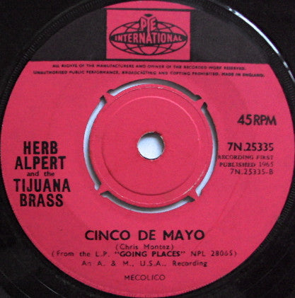 Herb Alpert & The Tijuana Brass : Spanish Flea (7", Single, Kno)