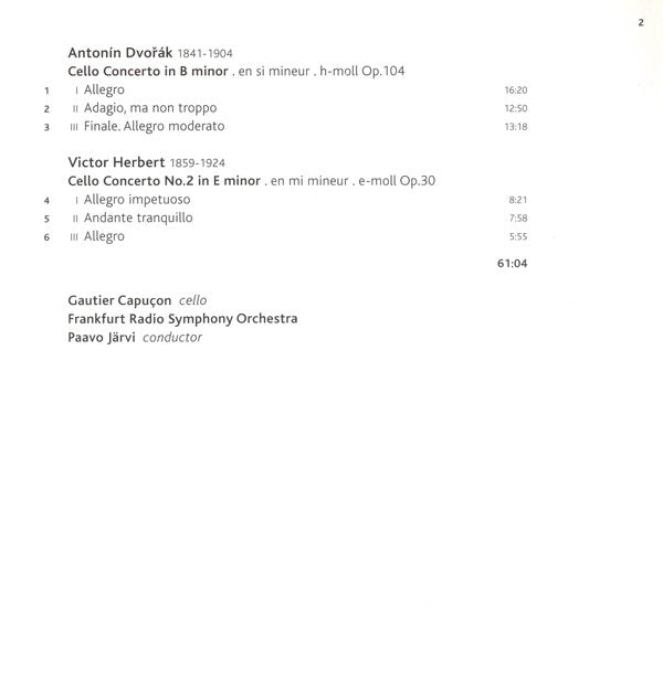 Antonín Dvořák / Victor Herbert - Gautier Capuçon, hr-Sinfonieorchester, Paavo Järvi : Cello Concertos (CD, Album, Enh)