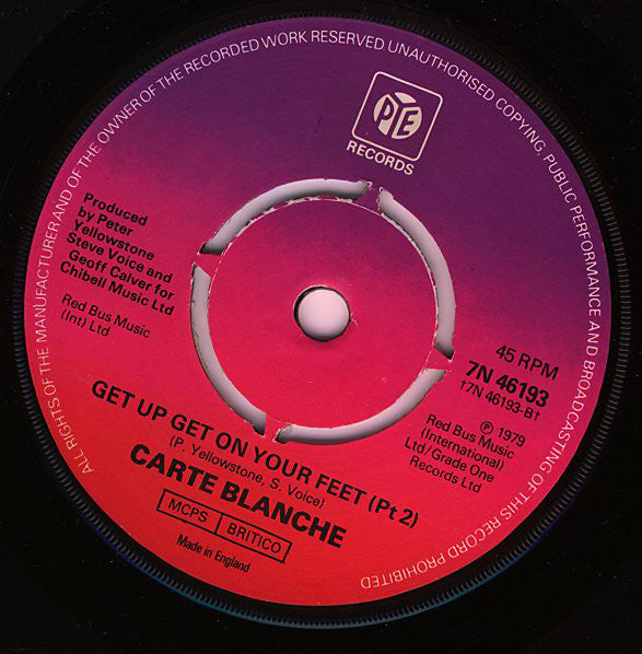 Carte Blanche (8) : Get Up Get On Your Feet (7", 4 p)