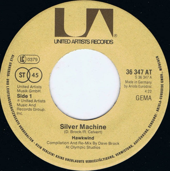 Hawkwind : Silver Machine / Urban Guerilla (7", Single, RE)