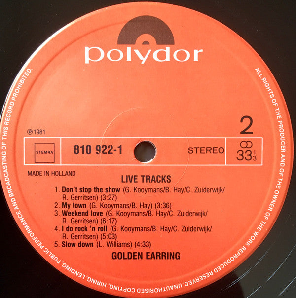 Golden Earring : Live Tracks (LP, Comp)