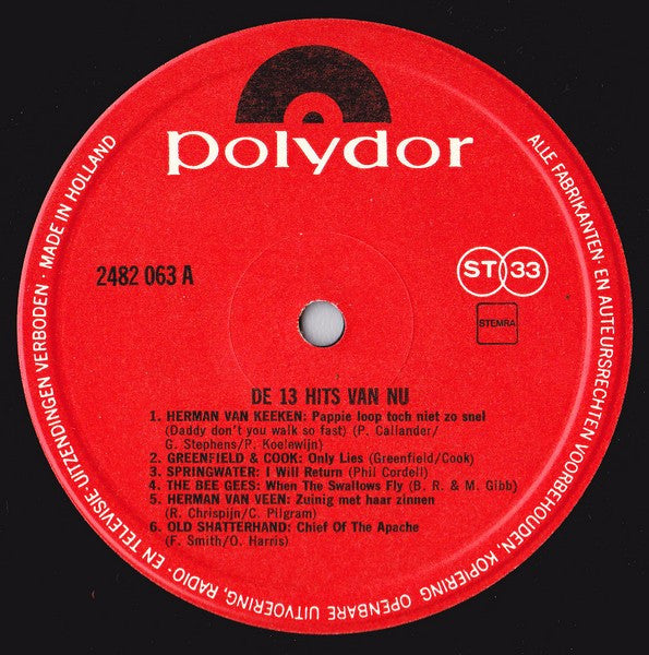 Various : De 13 Hits Van Nu! (LP, Comp)