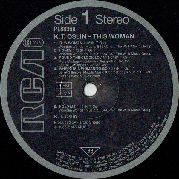 K.T. Oslin : This Woman (LP, Album)