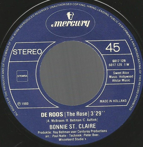 Bonnie St. Claire : De Roos (7", Single)