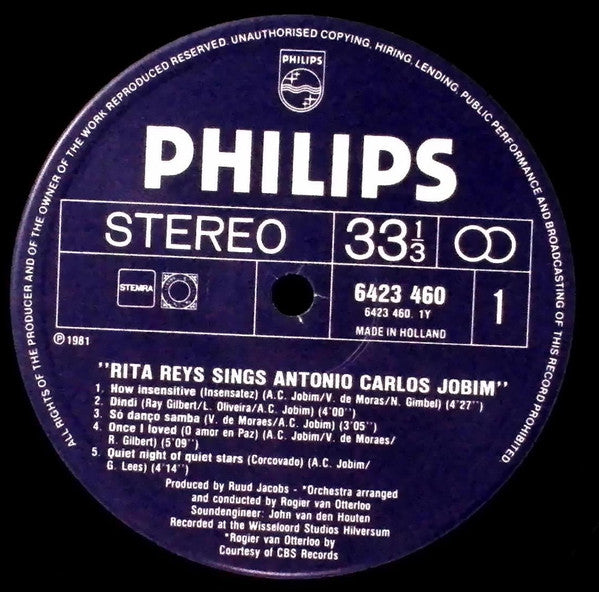 Rita Reys : Sings Antonio Carlos Jobim (LP, Album)