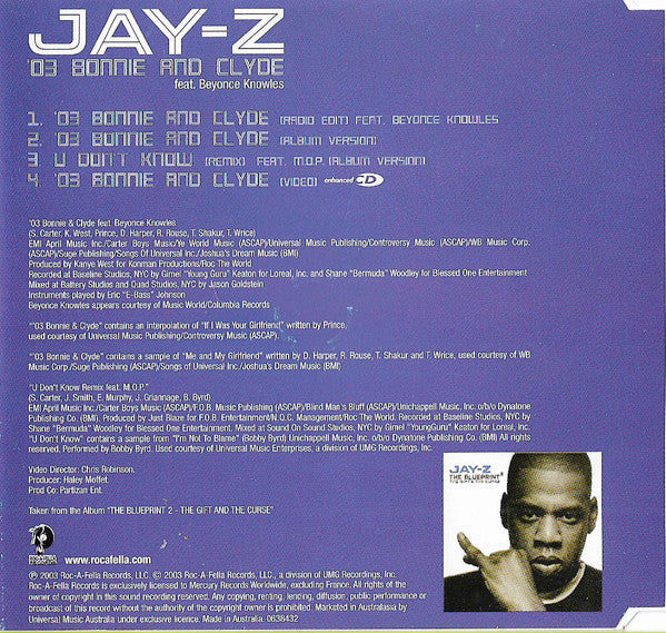 Jay-Z Feat. Beyoncé Knowles : '03 Bonnie And Clyde (CD, Maxi)