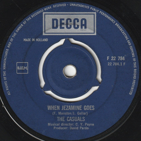 The Casuals : Jezamine / I've Got Something Too (7", Single)