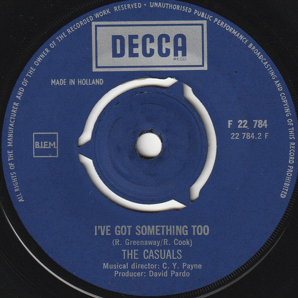 The Casuals : Jezamine / I've Got Something Too (7", Single)