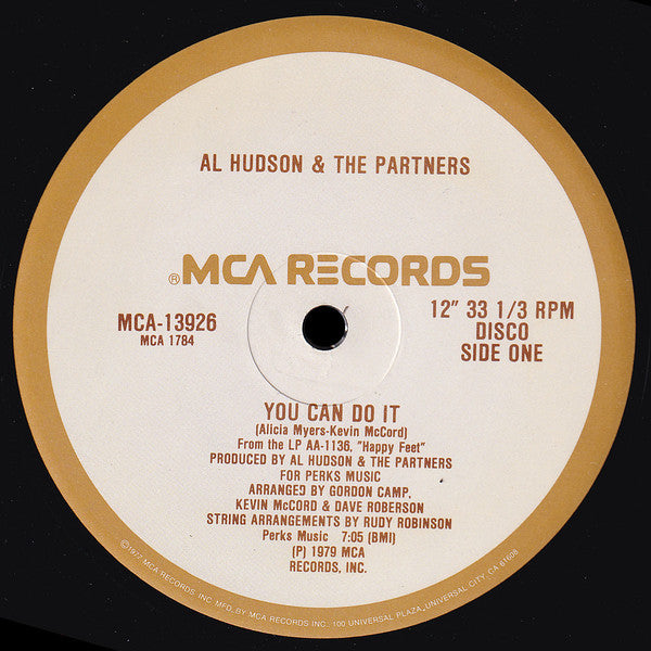 Al Hudson & The Partners : You Can Do It / I Don't Want You To Leave Me (12", Glo)