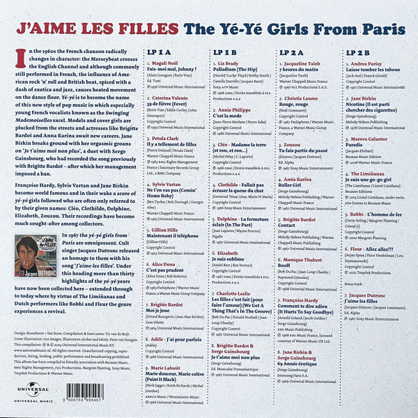 Various : Vic Van De Reijt  J’aime Les Filles / The Ye-Ye Girls From Paris (2xLP, one)