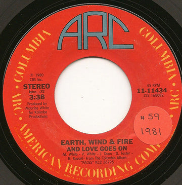 Earth, Wind & Fire : And Love Goes On (7", Single)