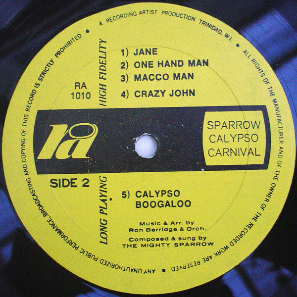 Mighty Sparrow : Calypso Carnival (LP, Album, Mono)