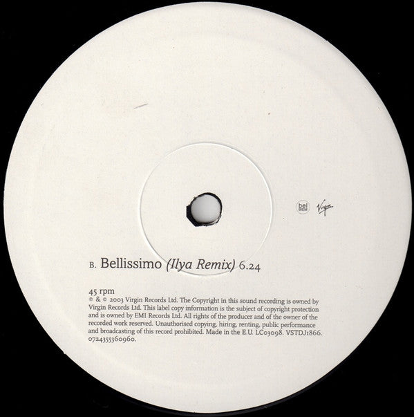 Ilya : Bellissimo (10", Promo)