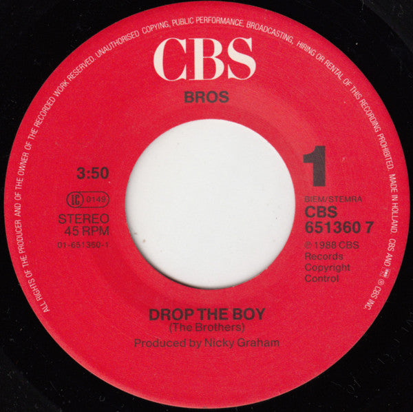 Bros : Drop The Boy (7", Single)