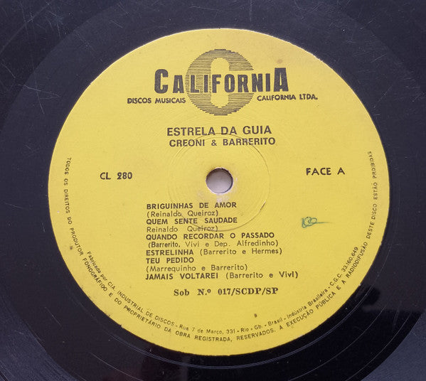 Creoni E Barrerito : Estrela Da Guia (LP)