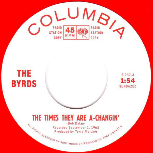 The Byrds : The Times They Are A-Changin' (7", RSD, Ltd, Red)