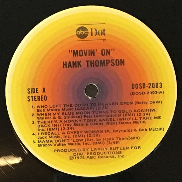 Hank Thompson : Movin' On (LP, Album)