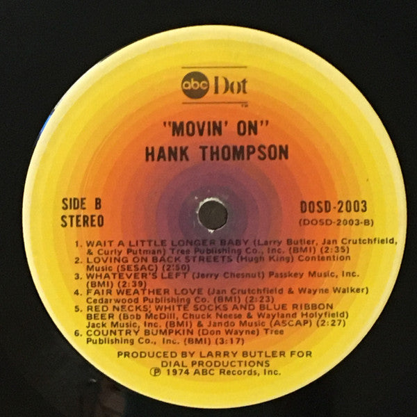 Hank Thompson : Movin' On (LP, Album)