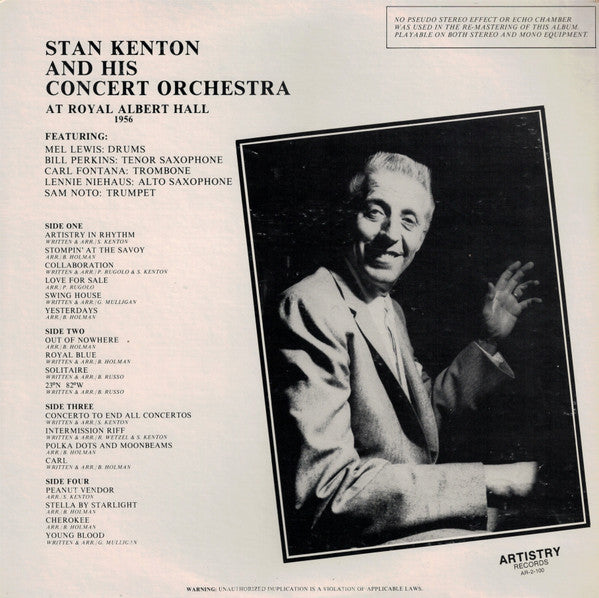 Stan Kenton : Kenton In Concert (Live At: Royal Albert Hall London, England March 11th 1956) (2xLP, Album, RM)