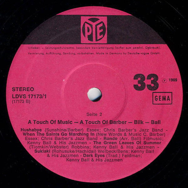 Kenny Ball / Chris Barber / Acker Bilk : A Touch Of Music, A Touch Of Kenny Ball, Chris Barber, Mister Acker Bilk (2xLP, Comp)