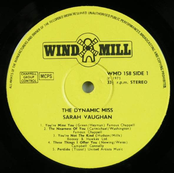 Sarah Vaughan : The Dynamic Miss Sarah Vaughan (LP, Comp)