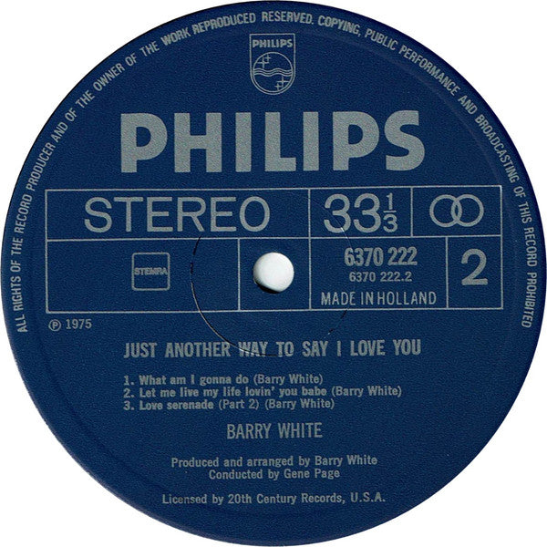 Barry White : Just Another Way To Say I Love You (LP, Album)